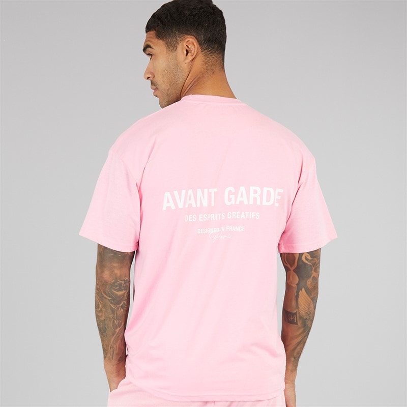 Avant Garde Mens Creatives T-Shirt Bubblegum Pink - Image 2