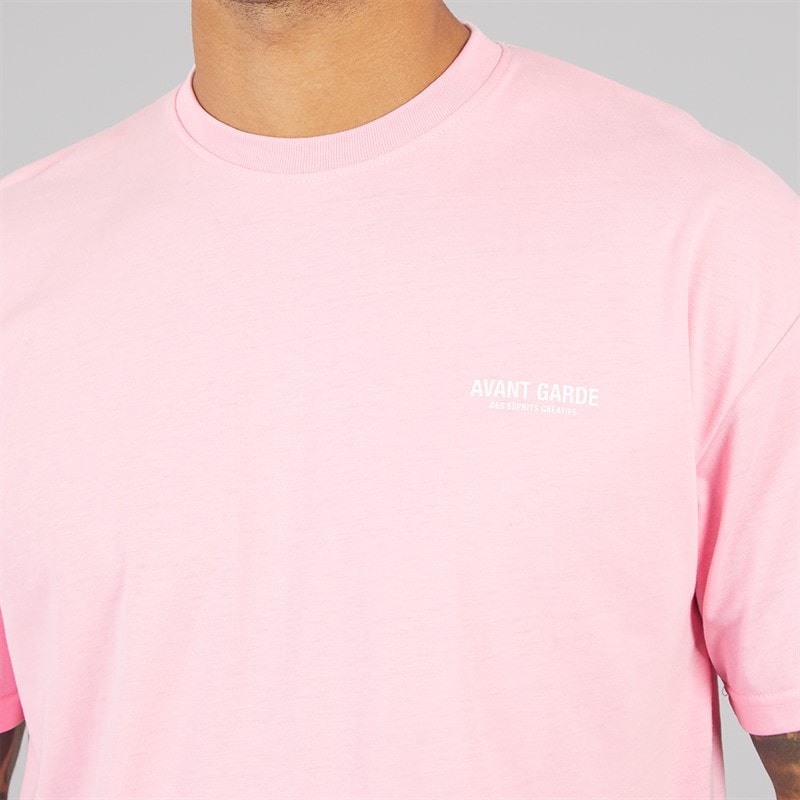 Avant Garde Mens Creatives T-Shirt Bubblegum Pink - Image 3