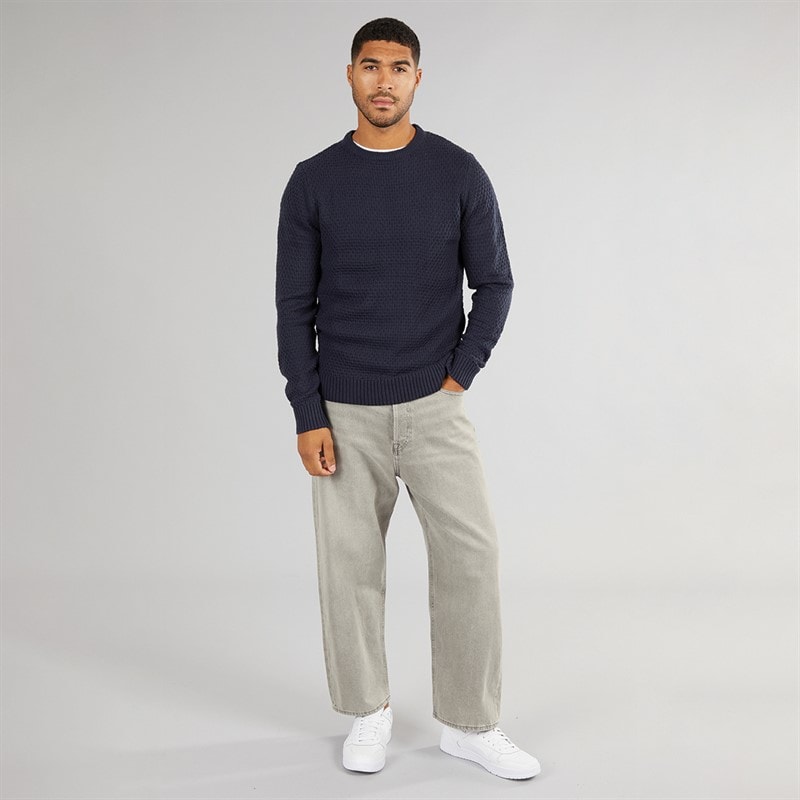 Avant Garde Mens Tanka Crew Neck Jumper Navy - Image 4