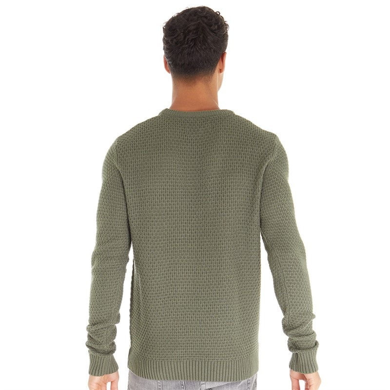 Avant Garde Mens Tanka Crew Neck Jumper Olive - Image 2