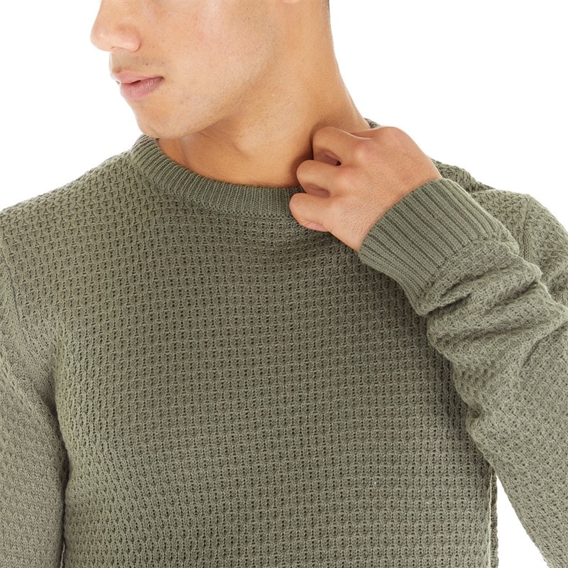 Avant Garde Mens Tanka Crew Neck Jumper Olive - Image 3