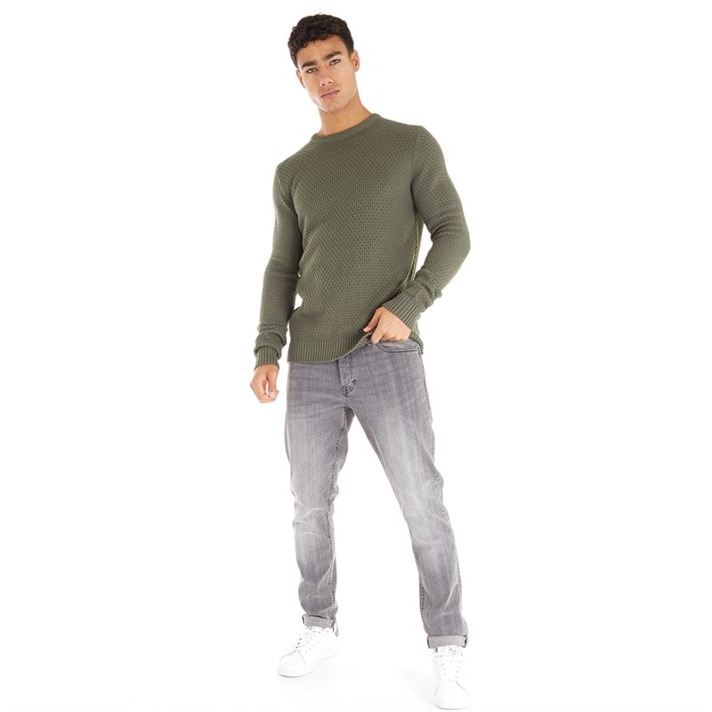 Avant Garde Mens Tanka Crew Neck Jumper Olive - Image 4