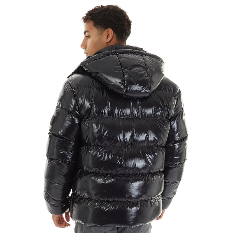 Avant Garde Mens Ammercy High Shine Puffer Jacket Black - Image 2