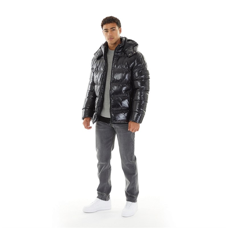 Avant Garde Mens Ammercy High Shine Puffer Jacket Black - Image 4