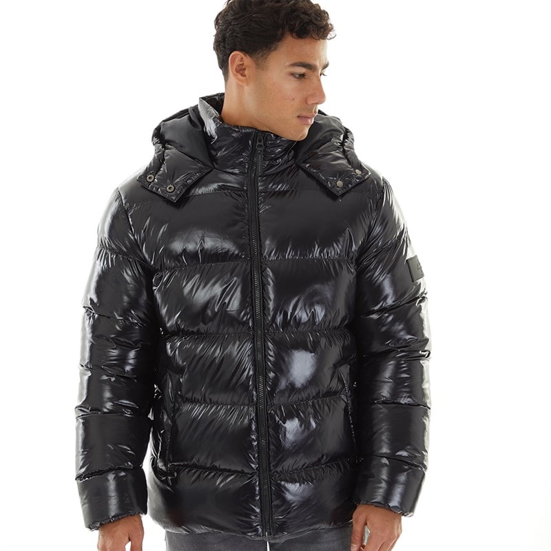 Avant Garde Mens Ammercy High Shine Puffer Jacket Black - Image 5