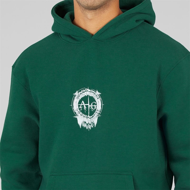 Avant Garde Mens Fausser Hoodie And Shorts Set Emerald - Image 3
