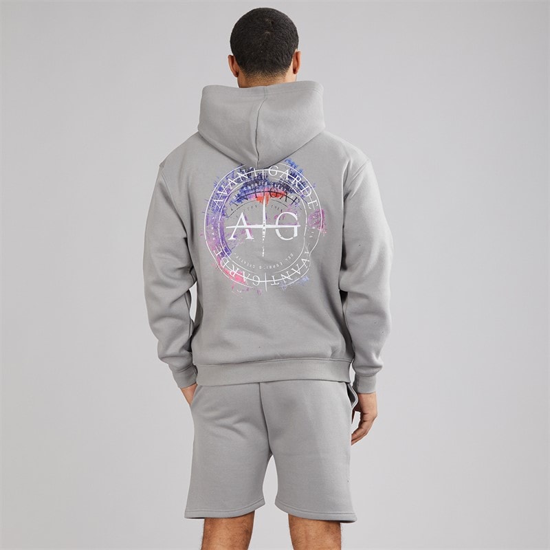 Avant Garde Mens Microscopique Hoodie And Shorts Set Steel - Image 2