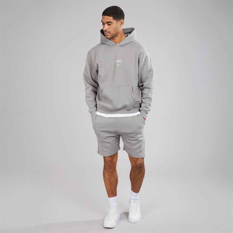 Avant Garde Mens Microscopique Hoodie And Shorts Set Steel - Image 3