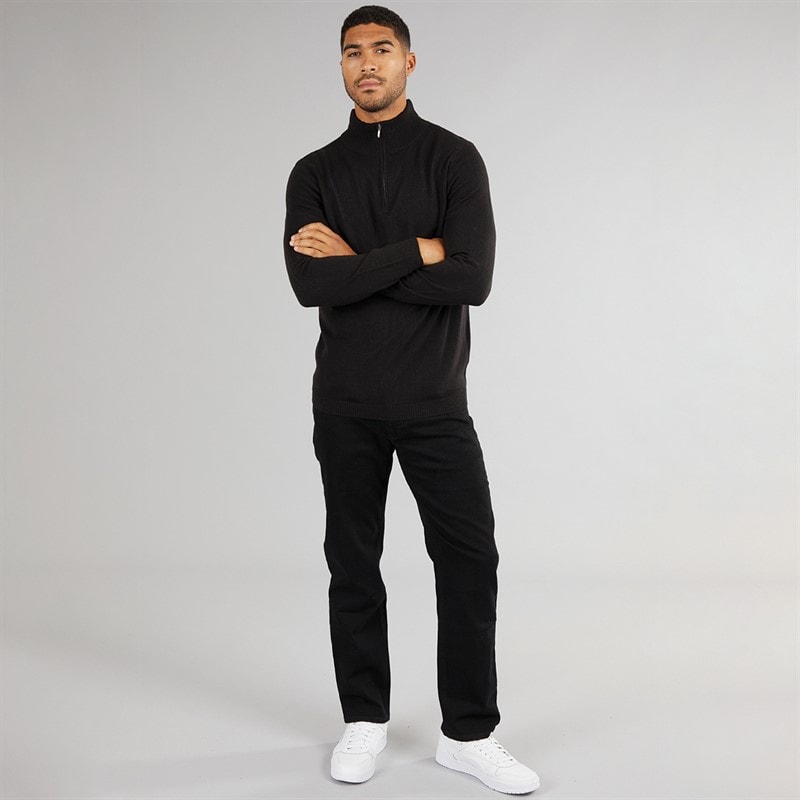 Avant Garde Mens Dagenham 1/4 Zip Jumper Black - Image 3