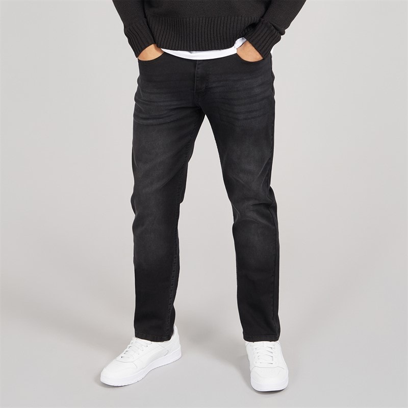 Avant Garde Mens Harlow Regular Fit Stretch Jeans Black - Image 1