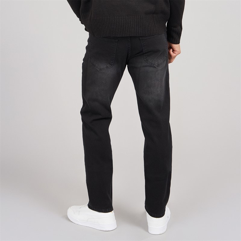 Avant Garde Mens Harlow Regular Fit Stretch Jeans Black - Image 2