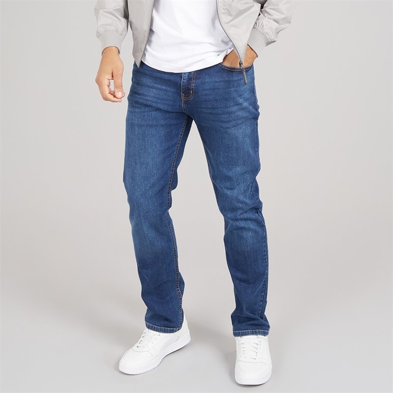 Avant Garde Mens Harlow Regular Fit Stretch Jeans Darkwash - Image 1