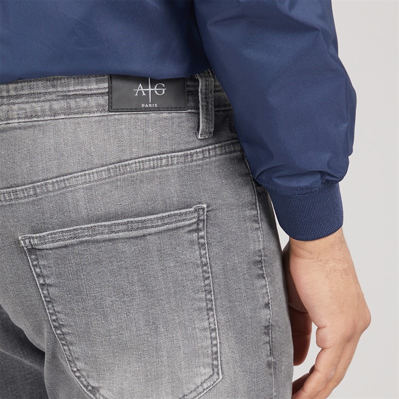 Avant Garde Mens Harlow Regular Fit Stretch Jeans Grey - Image 3