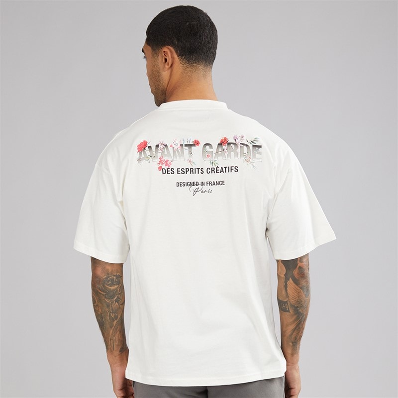 Avant Garde Mens Gradient T-Shirt Off White - Image 3