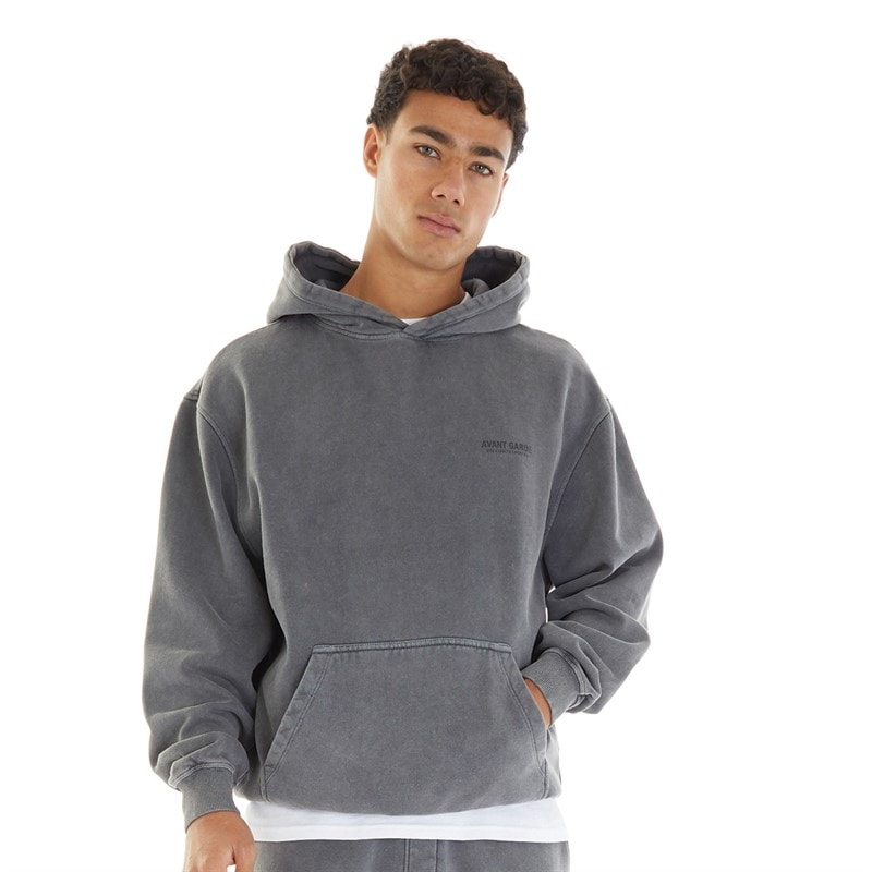 Avant Garde Mens Creatives Pigment Dye Hoodie Steel - Image 2