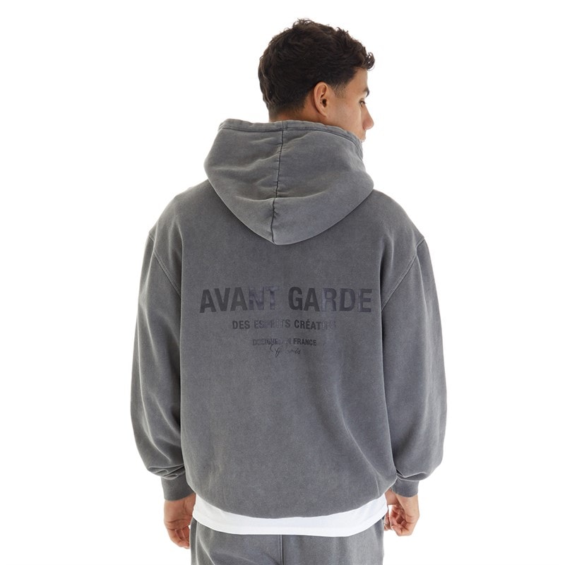 Avant Garde Mens Creatives Pigment Dye Hoodie Steel - Image 3