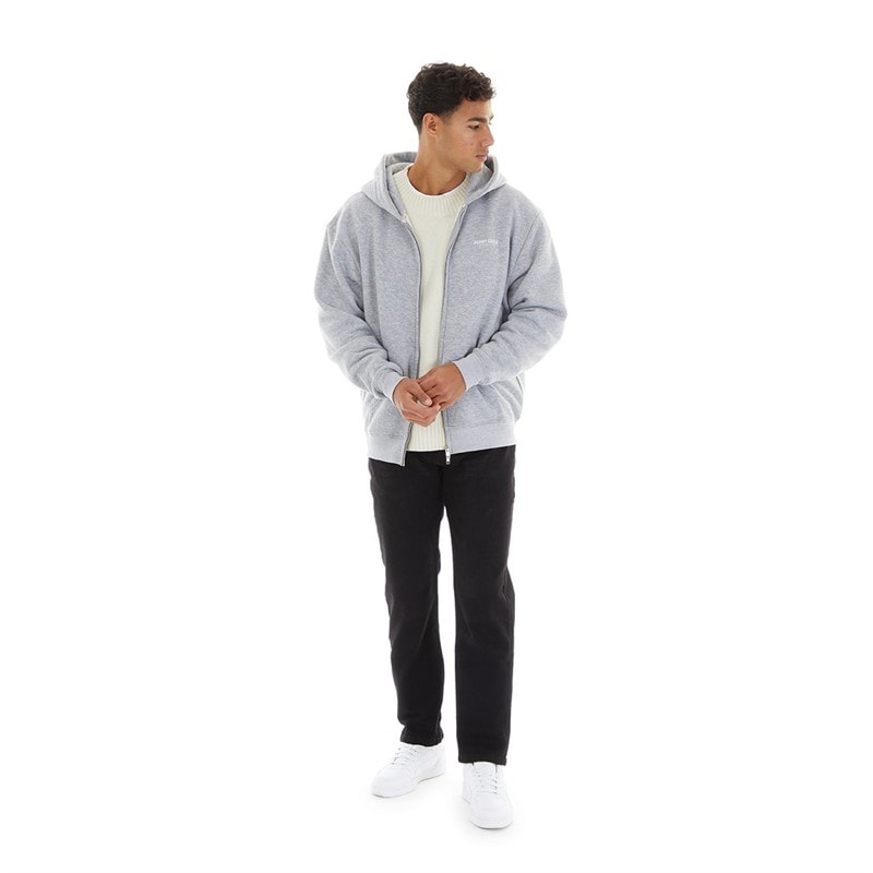 Avant Garde Mens Zip Hoodie Light Grey Marl - Image 4