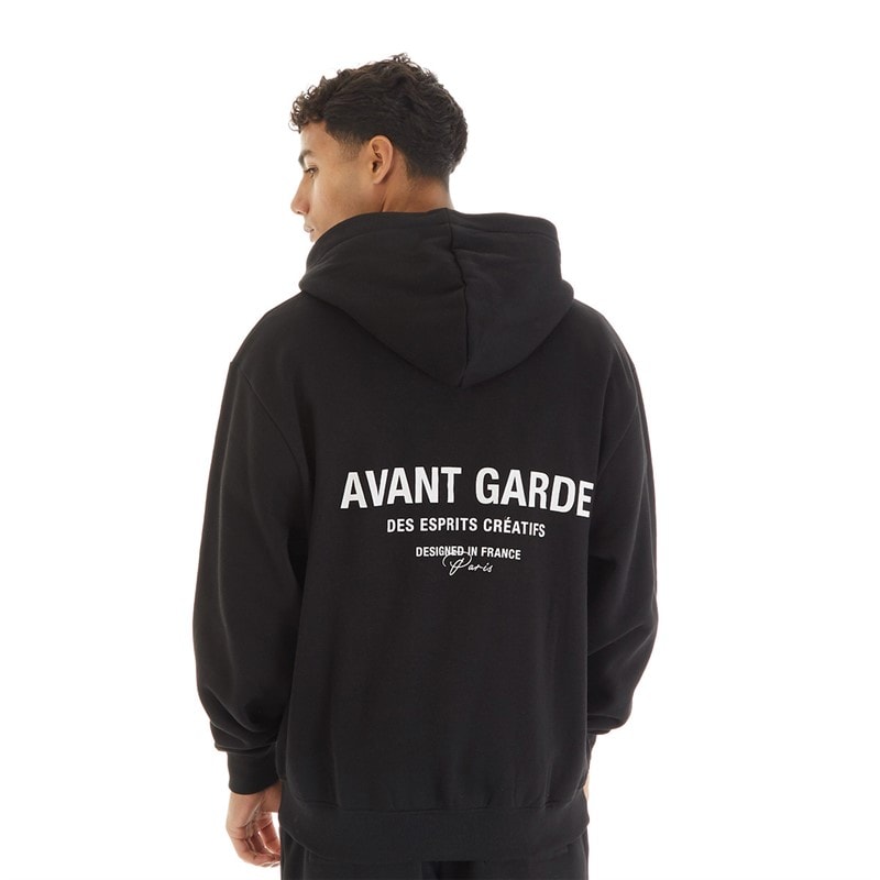 Avant Garde Mens Zip Hoodie Black - Image 3