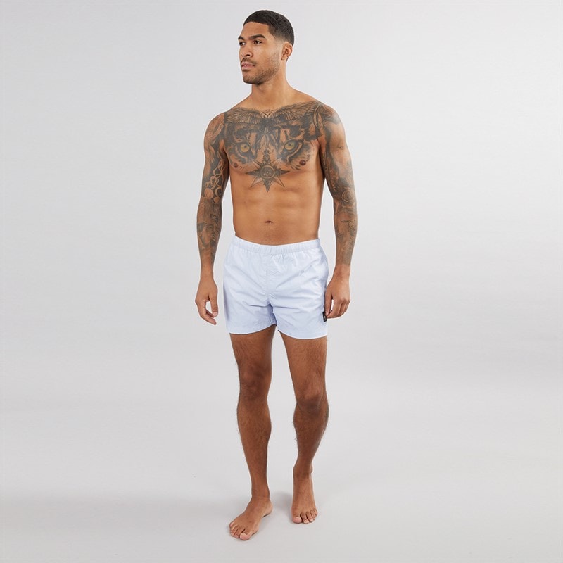 Avant Garde Mens Farris Crinkle Swim Shorts Silver Blue - Image 3