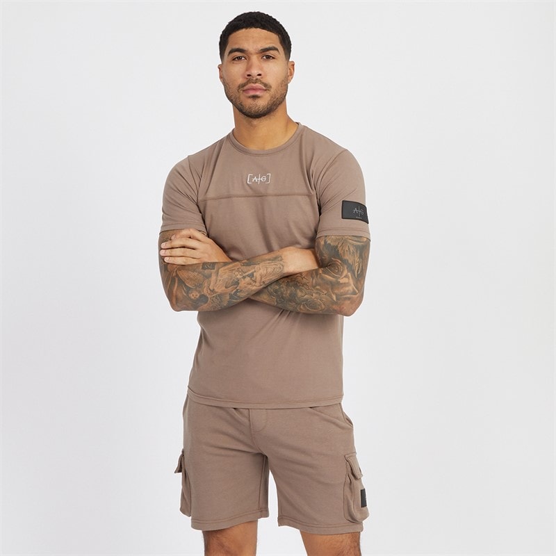 Avant Garde Mens Elation T-Shirt And Shorts Set Mink - Image 1