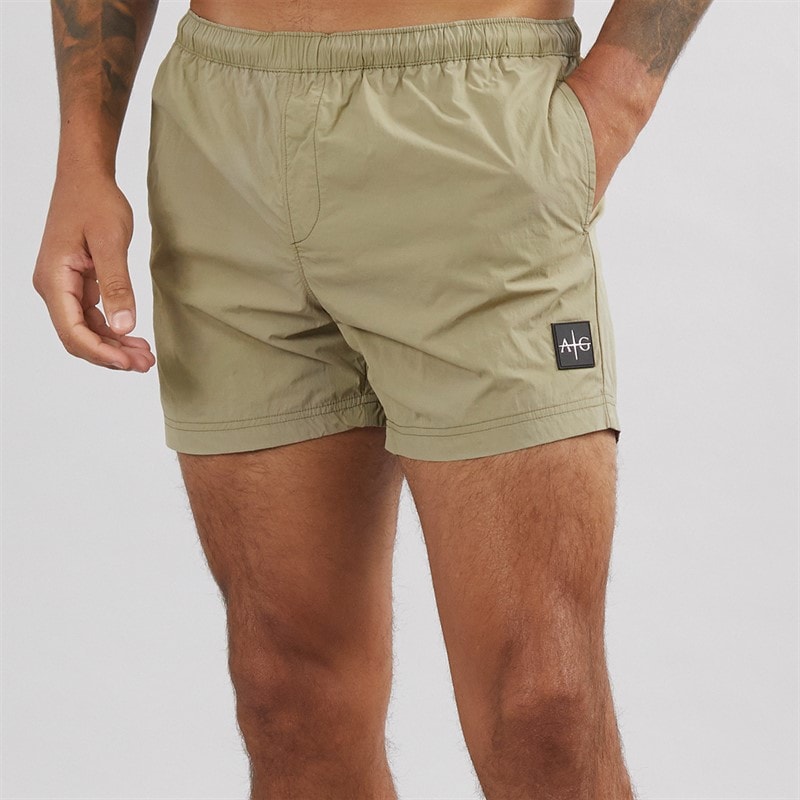 Avant Garde Mens Farris Crinkle Swim Shorts Green - Image 1