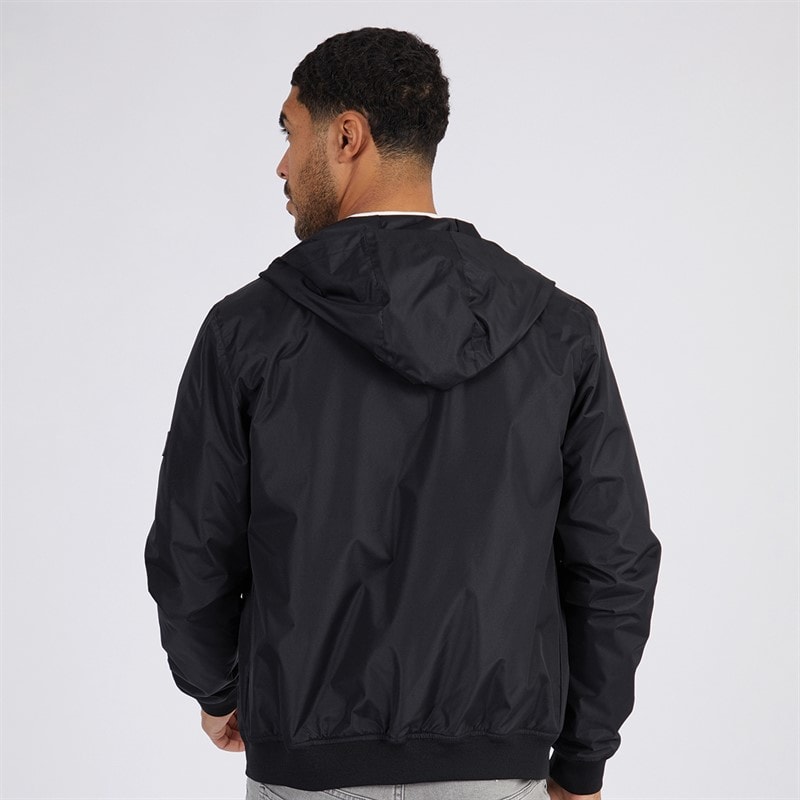 Avant Garde Mens Hooded Veste Bomber Jacket Black - Image 2