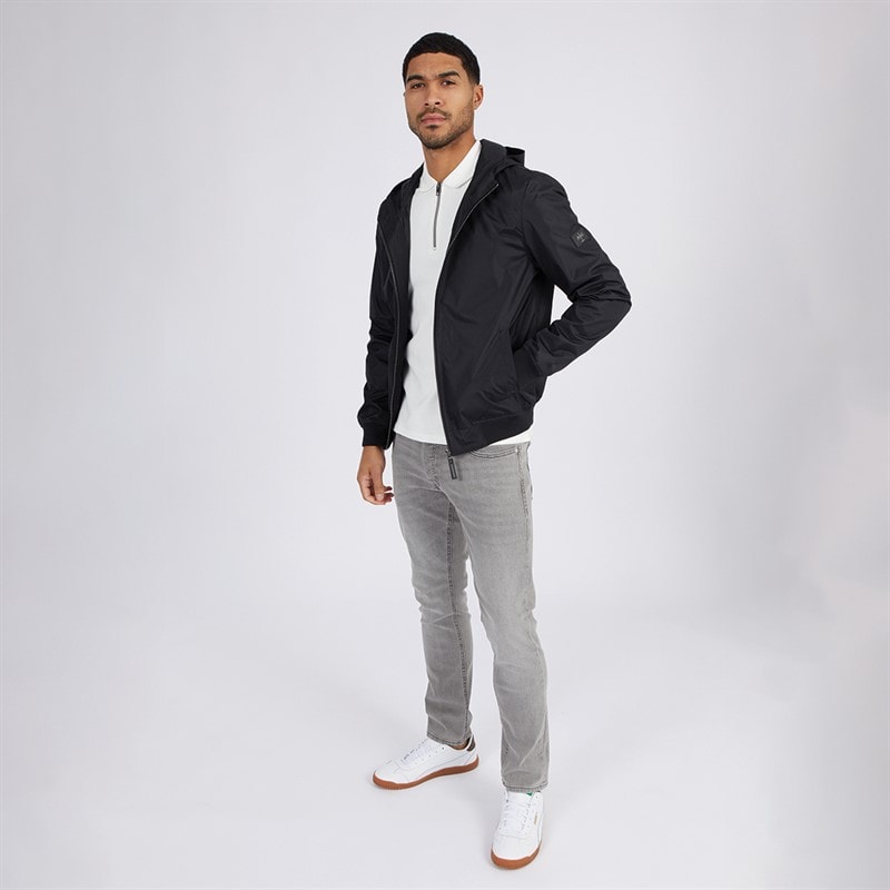 Avant Garde Mens Hooded Veste Bomber Jacket Black - Image 3