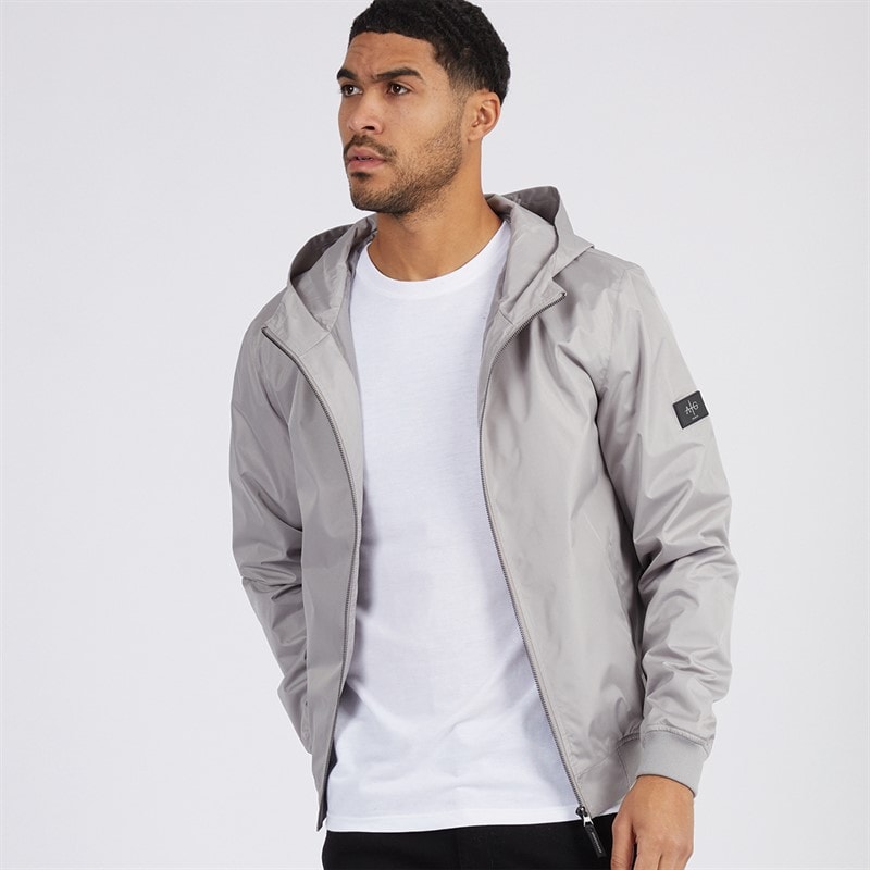 Avant Garde Mens Hooded Veste Bomber Jacket Light Grey - Image 1
