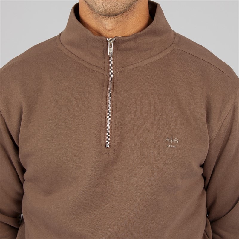 Avant Garde Mens Vespa 1/4 Zip Sweatshirt Mink - Image 3