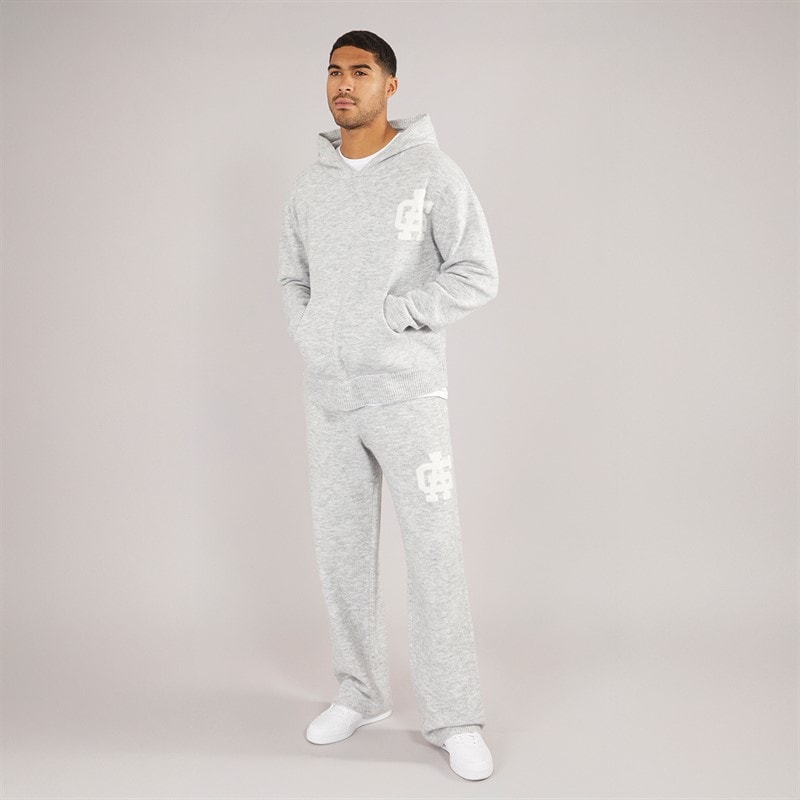 Avant Garde Mens AG Brushed Knit Hoodie Light Grey Marl - Image 4