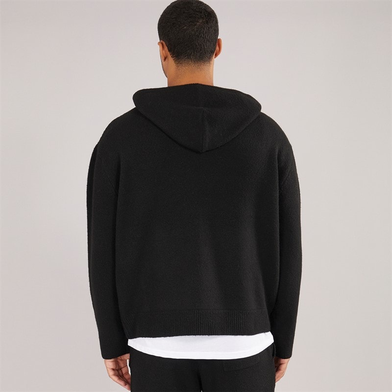 Avant Garde Mens AG Brushed Knit Hoodie Black - Image 2
