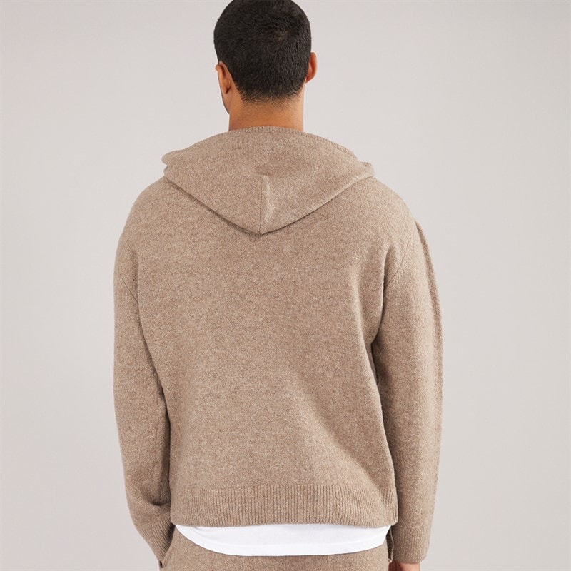 Avant Garde Mens AG Brushed Knit Hoodie Mink - Image 2