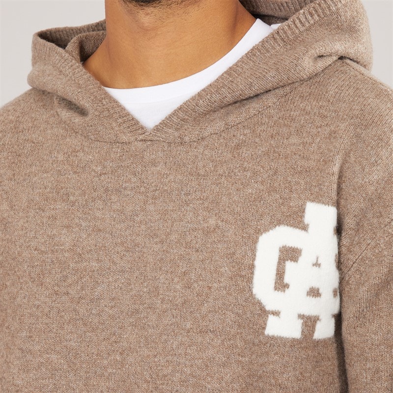 Avant Garde Mens AG Brushed Knit Hoodie Mink - Image 3