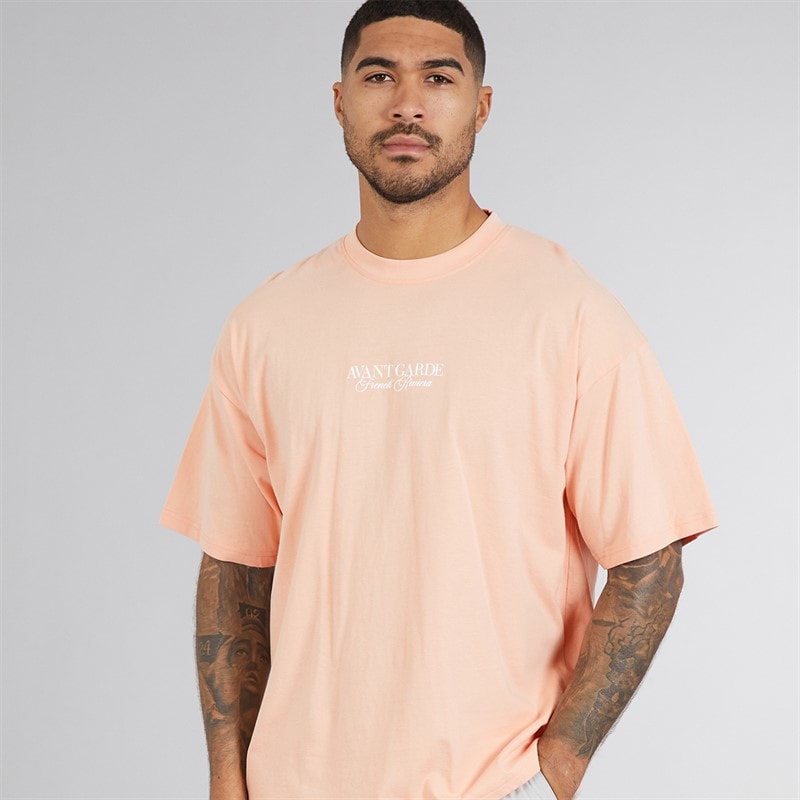 Avant Garde Mens Scape T-Shirt Salmon - Image 2