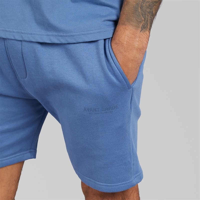Avant Garde Mens Creatives T-Shirt And Shorts Set Indigo Blue - Image 5
