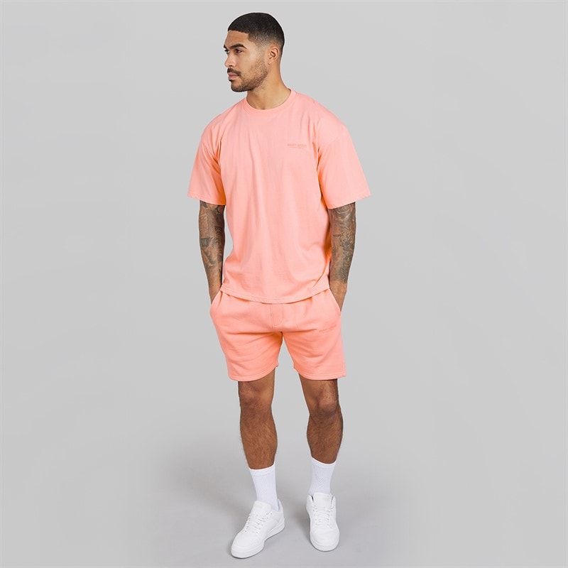 Avant Garde Mens Creatives T-Shirt And Shorts Set Coral - Image 4