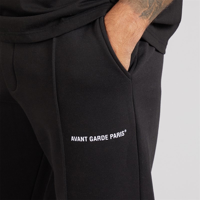 Avant Garde Mens Lowell Open Hem Joggers Black - Image 3