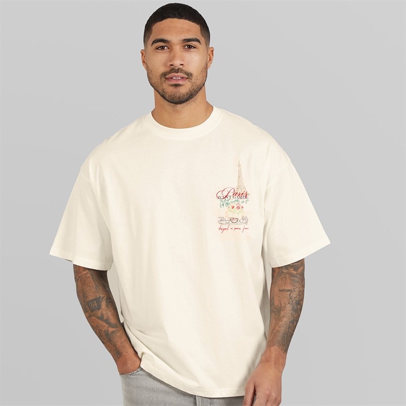 Avant Garde Mens Underline T-Shirt Off White - Image 2