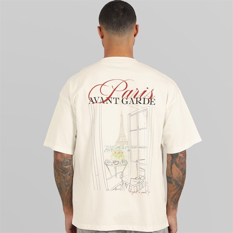 Avant Garde Mens Underline T-Shirt Off White - Image 3
