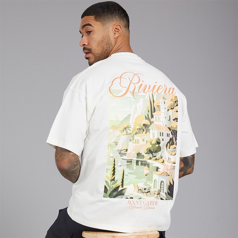 Avant Garde Mens Scape T-Shirt Off White - Image 1