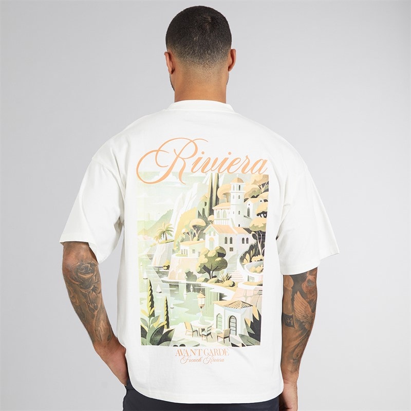 Avant Garde Mens Scape T-Shirt Off White - Image 3