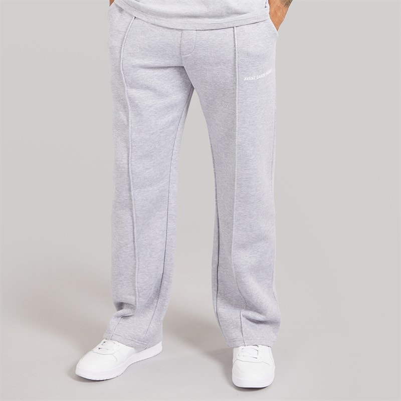Avant Garde Mens Lowell Open Hem Joggers Light Grey Marl