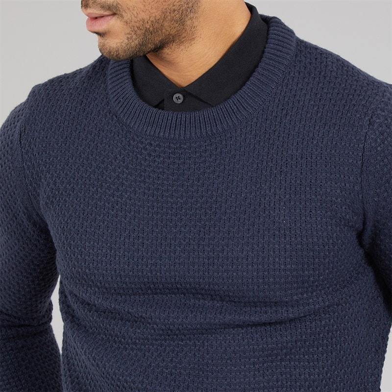 Avant Garde Mens Ciel Crew Neck Jumper Navy - Image 3