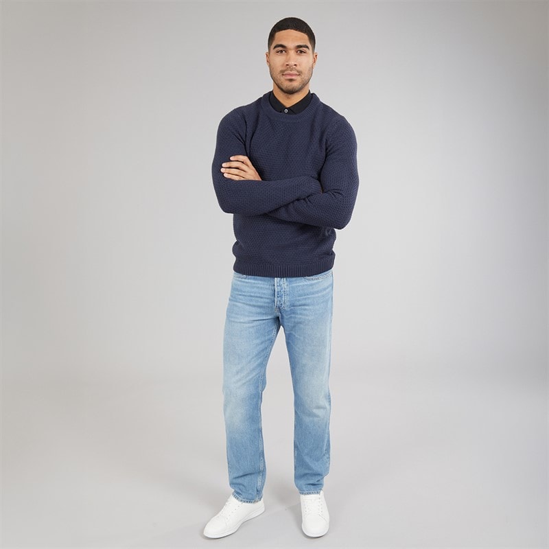 Avant Garde Mens Ciel Crew Neck Jumper Navy - Image 4