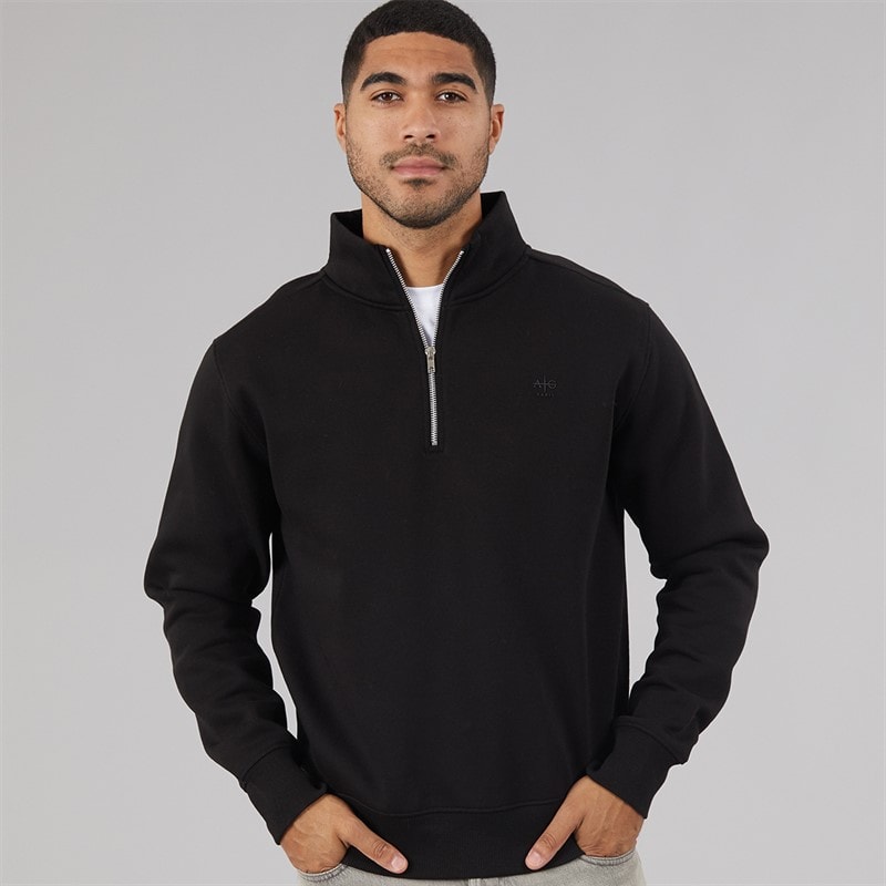 Avant Garde Mens Vespa 1/4 Zip Sweatshirt Black