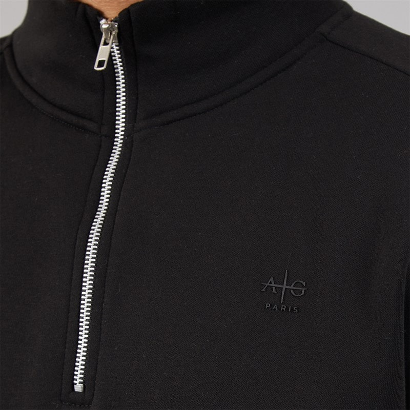 Avant Garde Mens Vespa 1/4 Zip Sweatshirt Black - Image 3