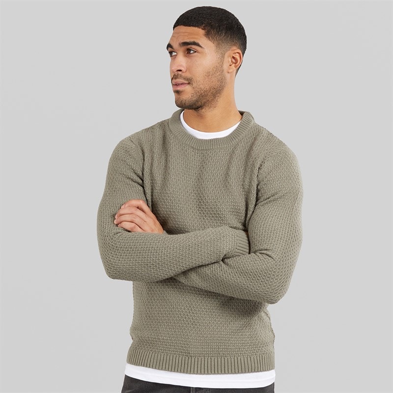 Avant Garde Mens Ciel Crew Neck Jumper Olive