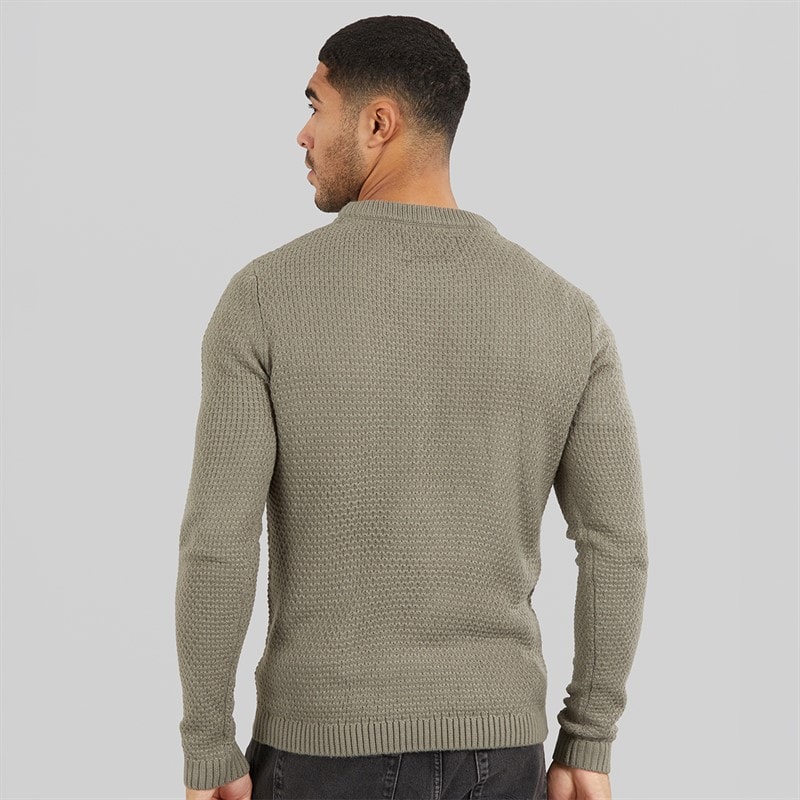 Avant Garde Mens Ciel Crew Neck Jumper Olive - Image 2