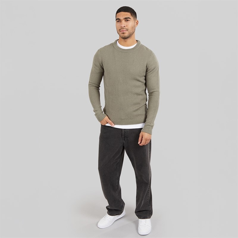Avant Garde Mens Ciel Crew Neck Jumper Olive - Image 3