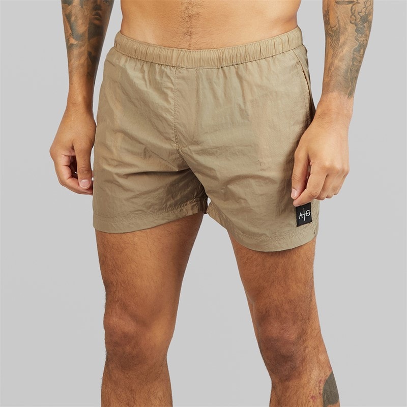 Avant Garde Mens Farris Crinkle Swimshort Beige